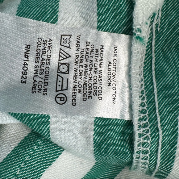 LOFT Mint Striped Button-Down Shirt - Picture 8 of 8